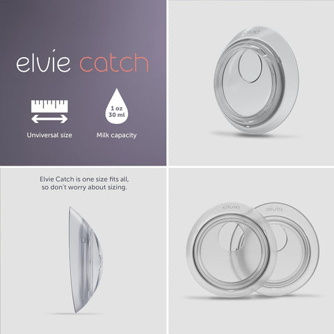 Elvie Catch - Milk Collection Shells - Discreet, Leak-Protection, Reusable Silicone Cups - Collect Up to 1oz - Breastfeeding Essentials - Set of Two