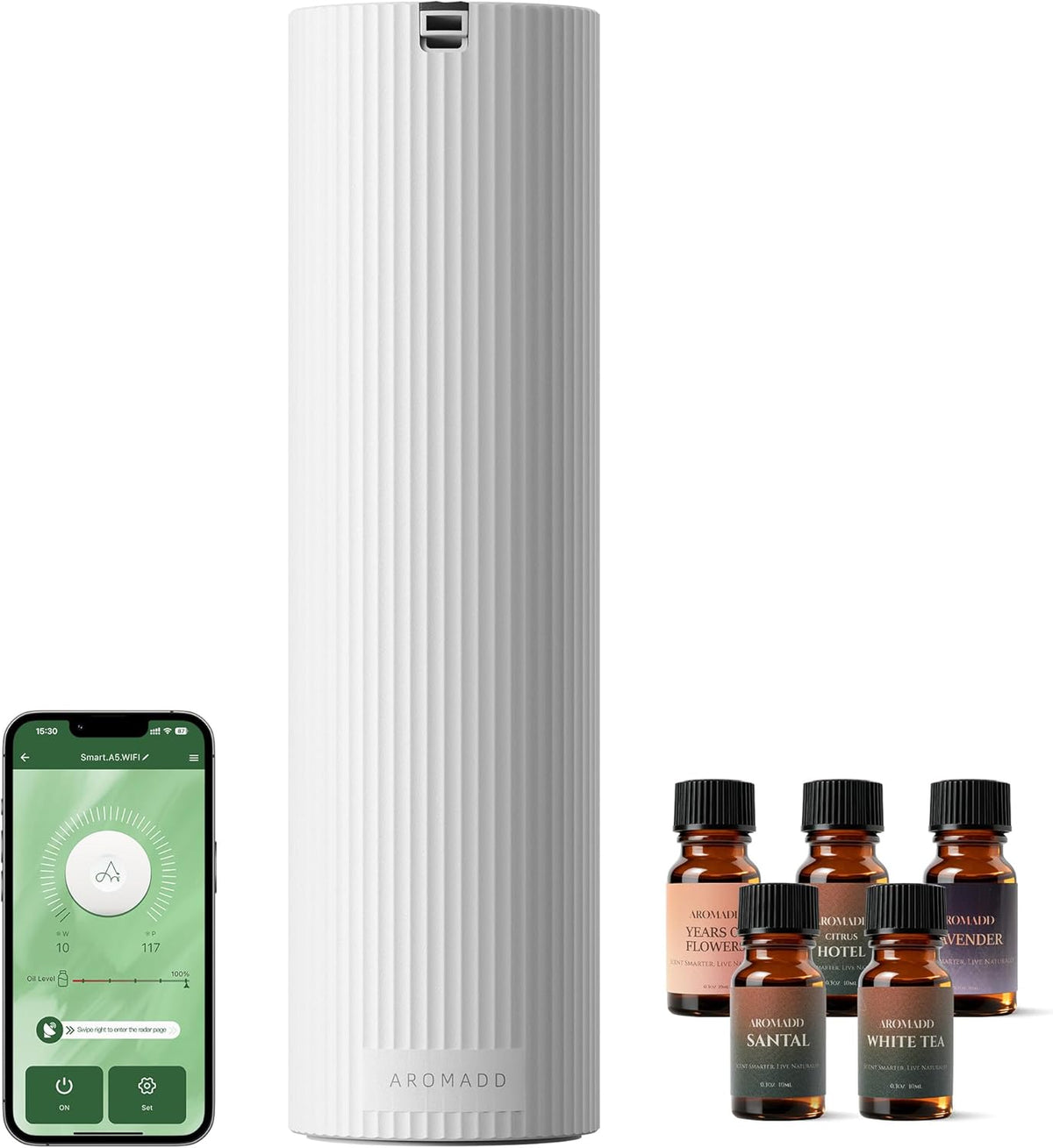 Aromadd Auto Mode Scent Diffuser Starter Kit with Cold Air Tech, White