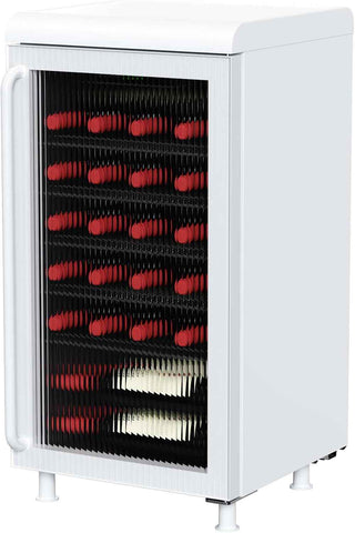 Frigidaire, 3.0 cu ft, 87 Can/26 Bottle Retro Cooler, Wine/Beverage Center Fridge, Built-in Bar Top, Fluted Glass Door