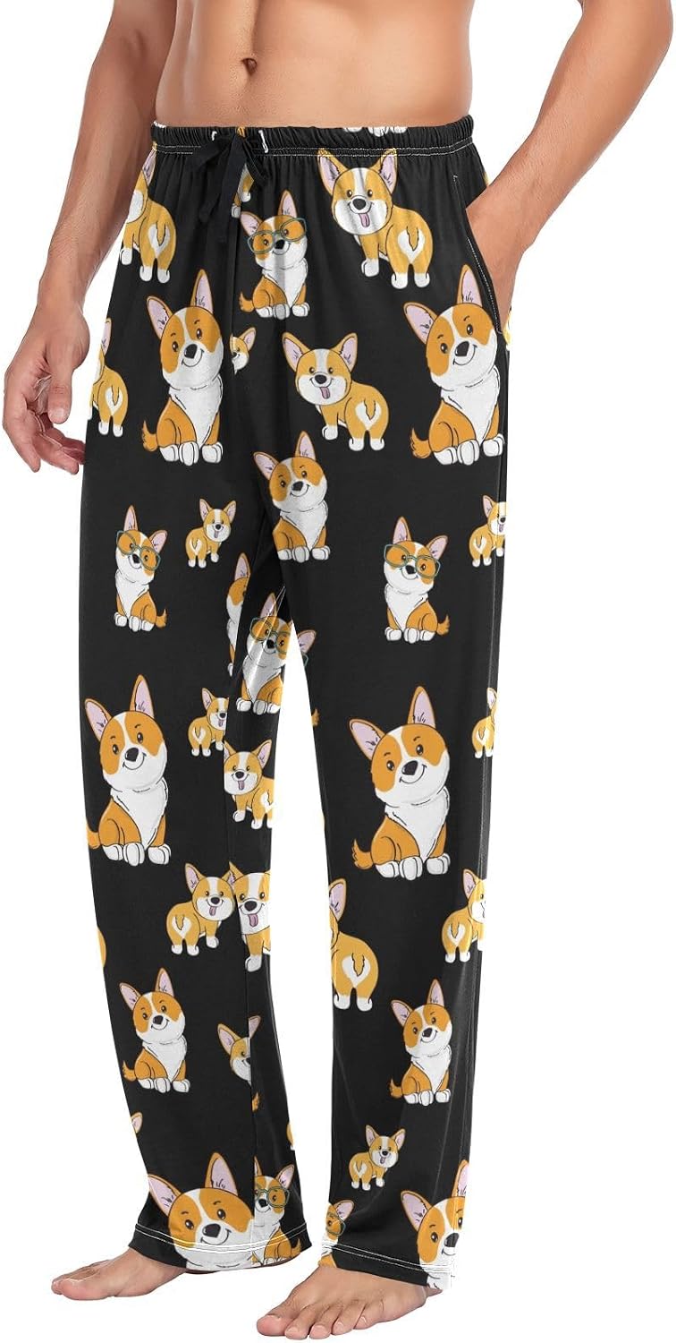 Men's Straight-Fit Pajama Pant Jersey Sleep Pjs Bottoms