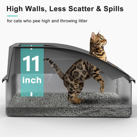AIPERRO Stainless Steel Litter Box | XL Metal Cat Litter Boxs with Lid