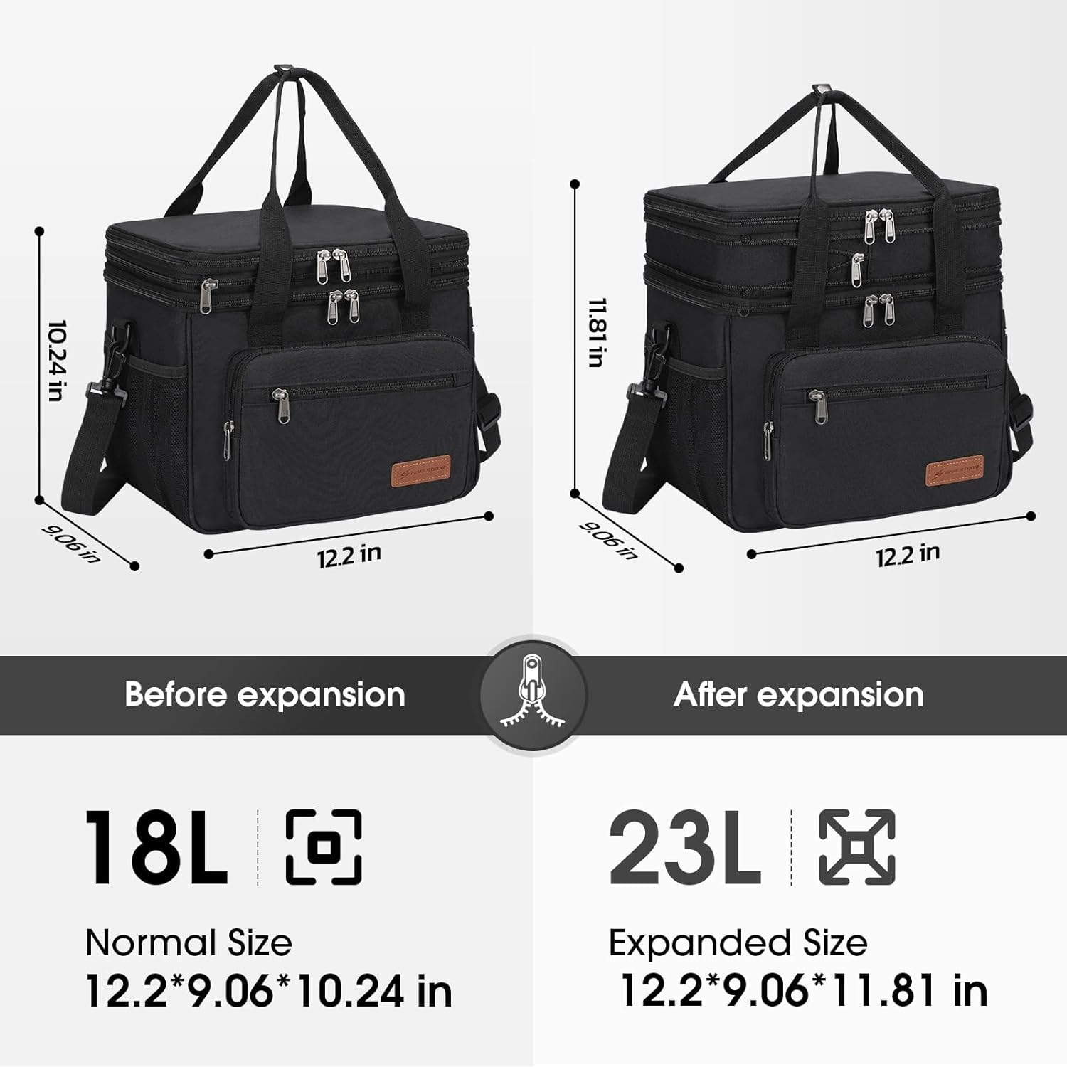 Maelstrom 23L Insulated Lunch Box, Expandable Double Deck Cooler Bag