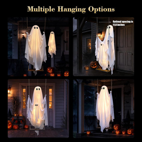 Halloween Decorations Outdoor, 4.3FT Swinging Ghost Hanging Decor