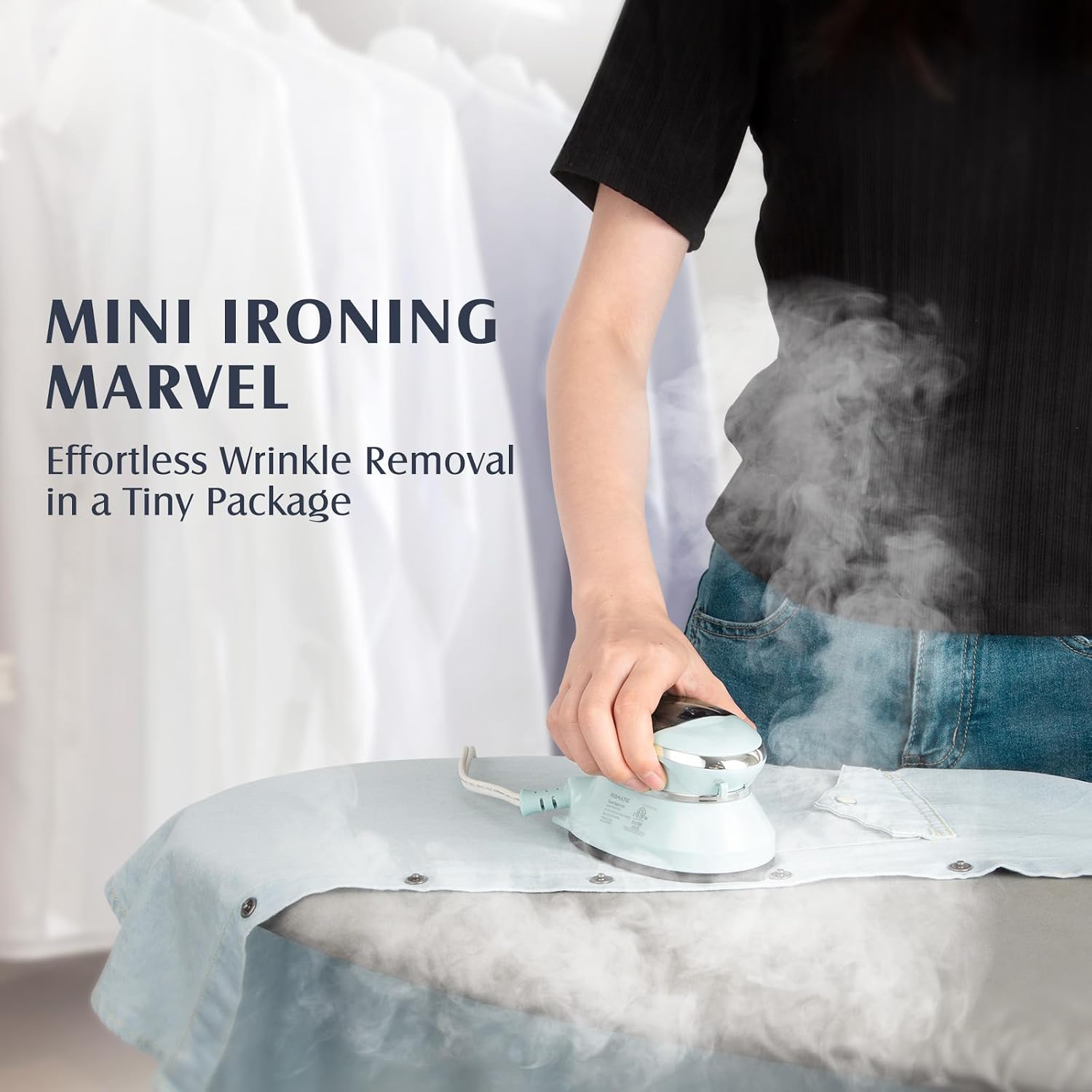 PIOMATIC Travel Iron Mini with Steam for Clothes with Dual Voltage