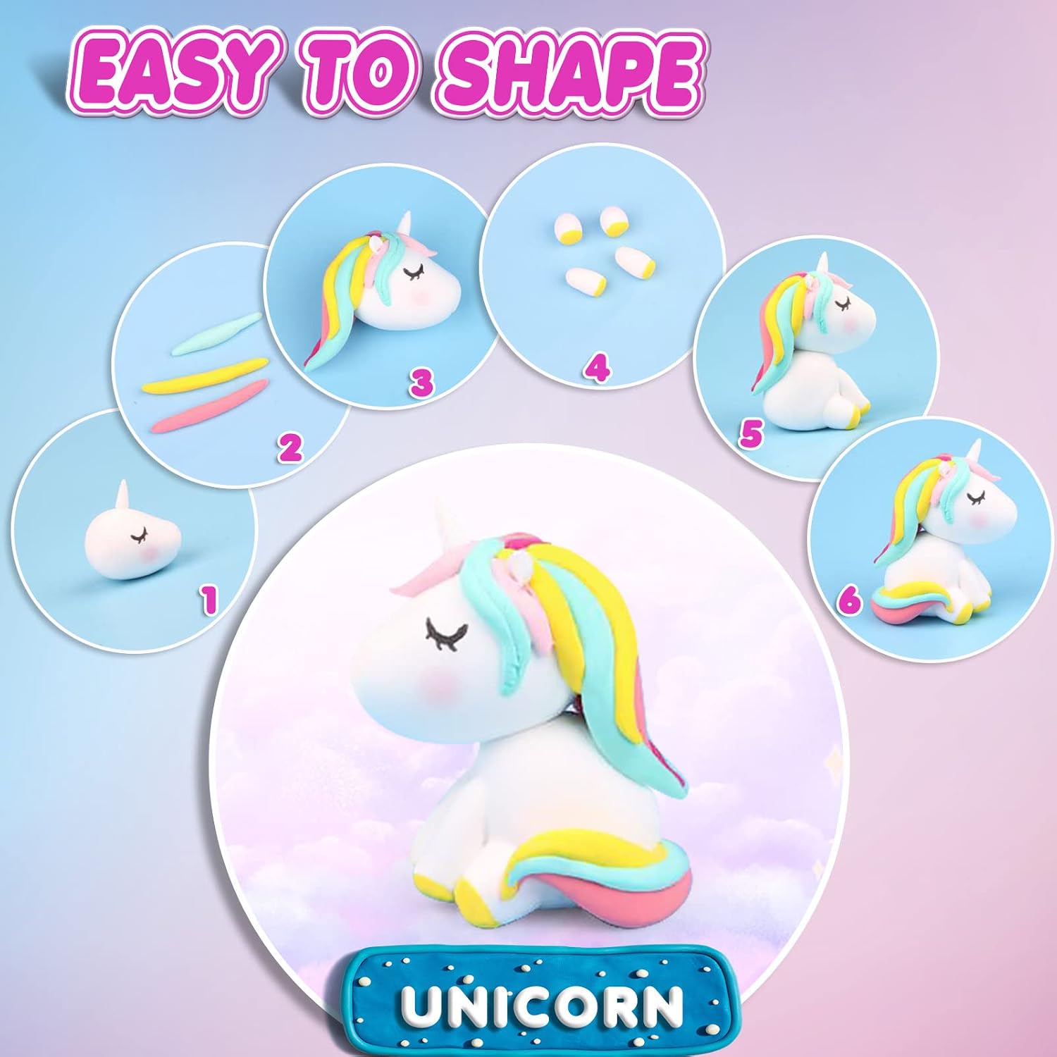 Air Dry Clay, 24 Colors Modeling Magic Clay for Kids