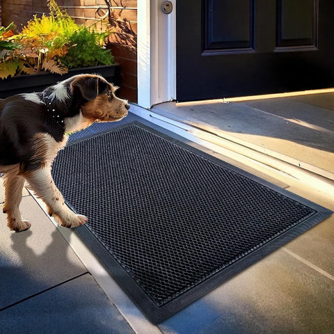 Muddy Mat® Meshy Mat™ Door Mat Heavy-Duty Quick-Dry Floor Mat, Sand & Dirt Trapper for Indoor & Outdoor, Ideal for Entrance, Mudrooms,Patios & Garages,Low-Profile,Non-Slip,Washable– Black 16"x24"x0.4"