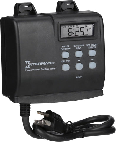 Intermatic HB880R Outdoor Timer with 7-Day Programming - Astronomic Self-Adjust Timer - Versatile Plug-in Design for Lights, Pumps, or Fans