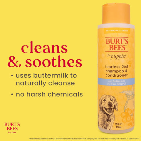 Burts Bees Tearless Puppy Shampoo & Conditioner with Buttermilk, 16 Fl Oz
