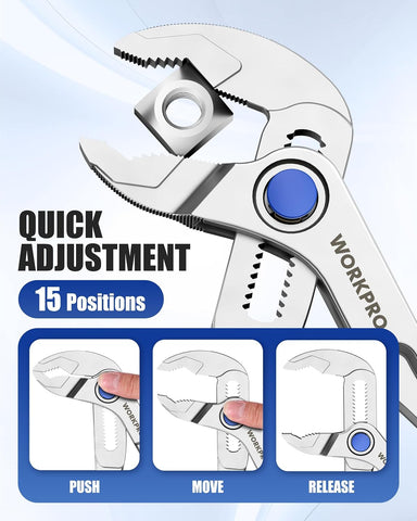 WORKPRO Mini Water Pump Pliers, 4-Inch Groove Joint Pliers for Tight Spaces