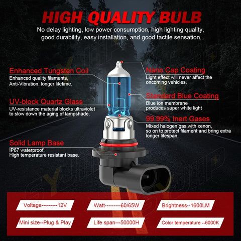 For Honda Odyssey 2011-2022 Headlight Bulbs, 9005 H11 High Low Beam, 4 PCS