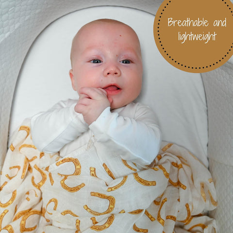 LollyBanks Muslin Swaddle Blanket, 47 x 47 in, Newborn Receiving Blanket