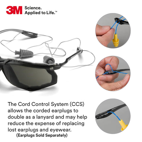 3M Safety Glasses, Virtua CCS, Anti-Fog Gray Lens, Black Frame, ANSI Z87