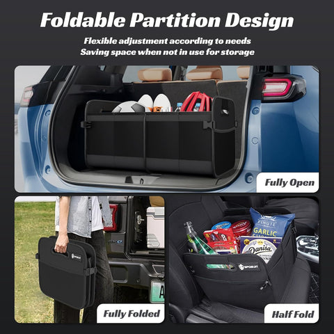 Sposuit Trunk Organizer for Car - 70L Collapsible Sturdy Car Storage, Black