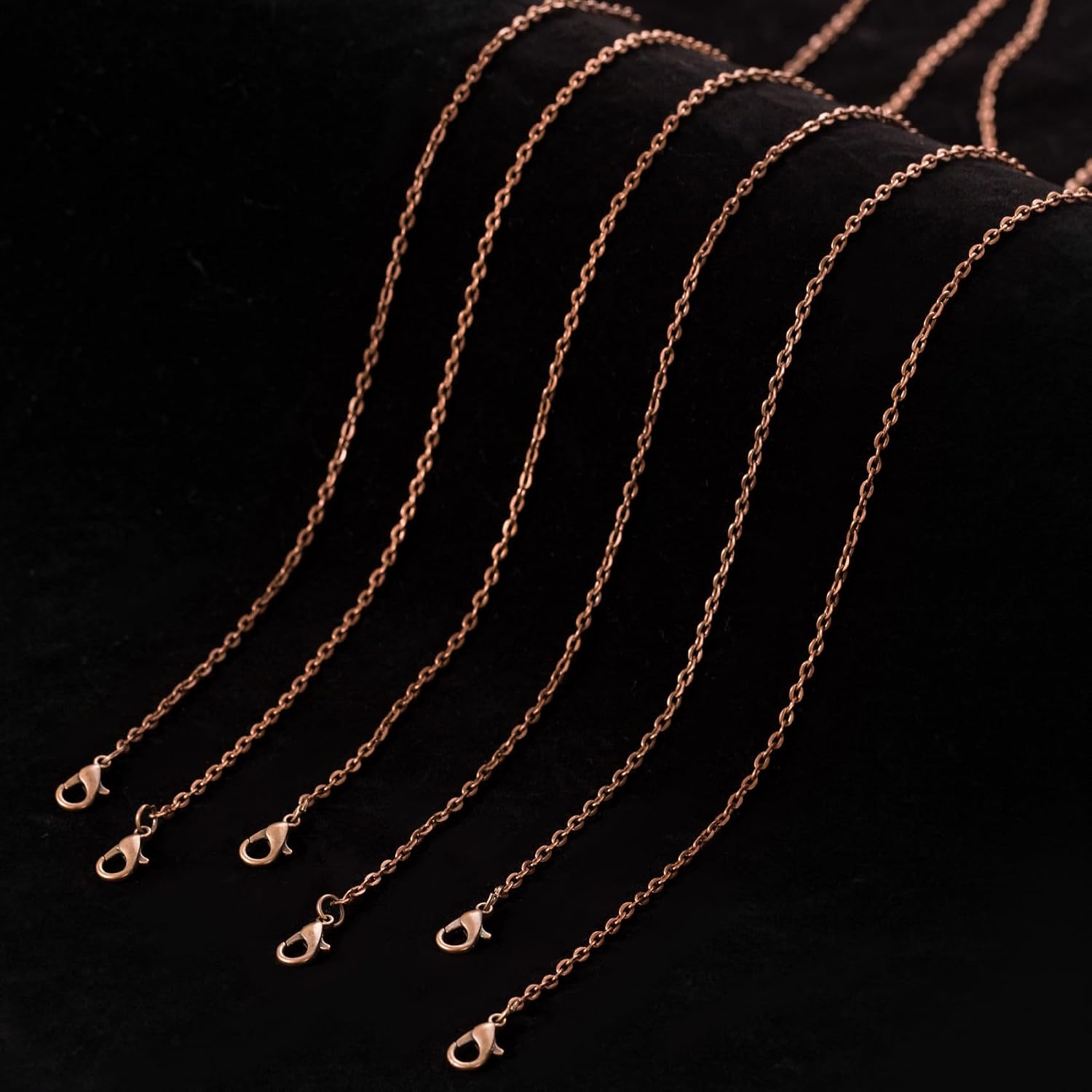 Lemonkey 24 Pcs Necklace Chains Bulk,Red Copper Chains for Jewelry Making