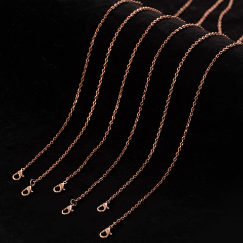 Lemonkey 24 Pcs Necklace Chains Bulk,Red Copper Chains for Jewelry Making