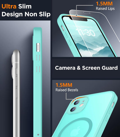 SPIDERCASE Magnetic for iPhone 11 Phone Case,Blue Green