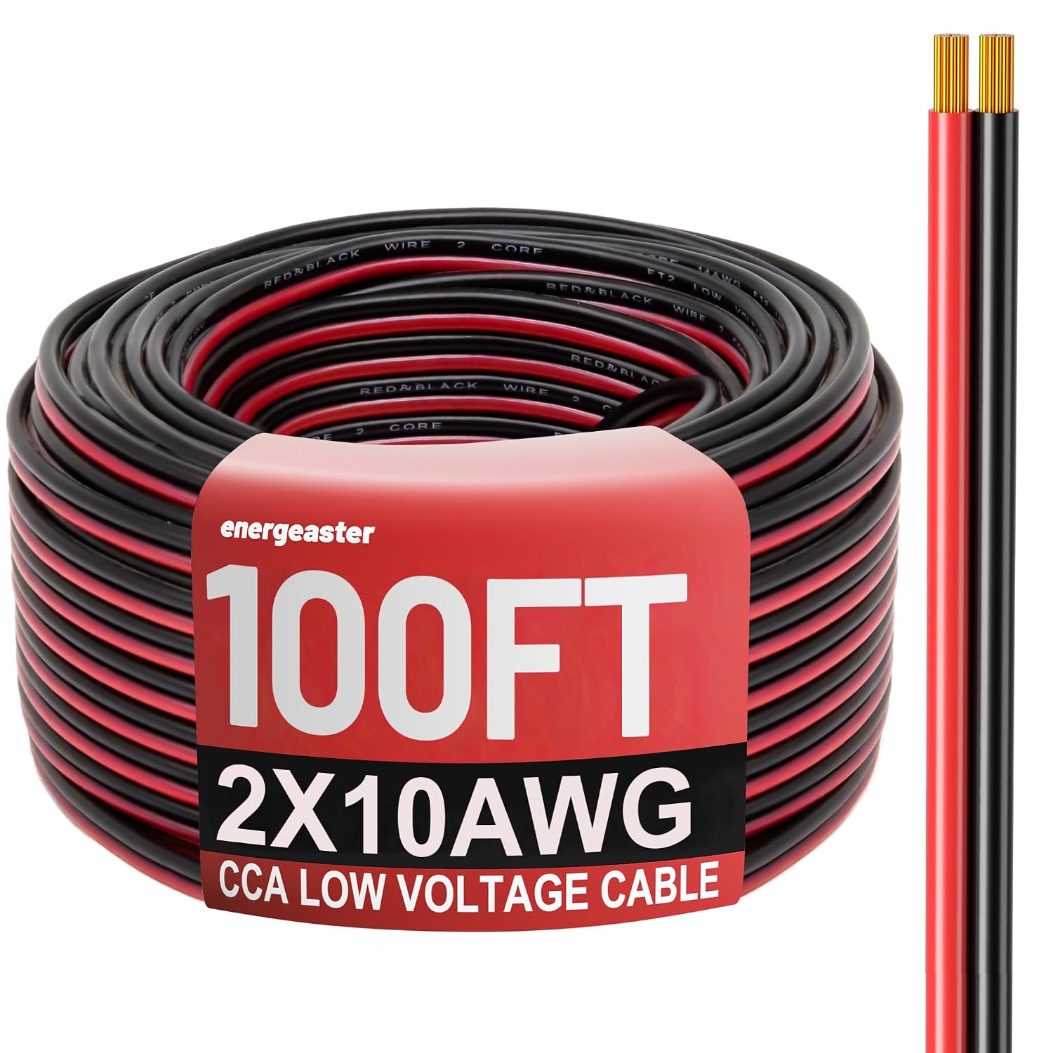 Energeaster 10 Gauge Wire 100FT, 10AWG Automotive Wire Electrical Wire