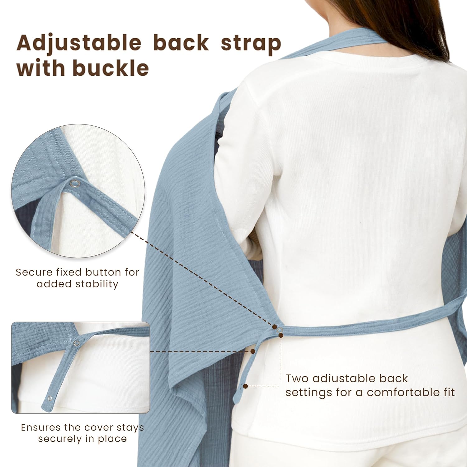 Konssy Muslin Nursing Cover Up for Breastfeeding with Rigid Hoop
