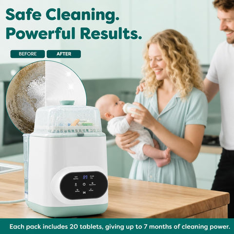 Descaling Tablets for Bottle Washer & Warmers (20 Count) - Descaler Tablets, Removes Limescale Milk Residue & Mineral Buildup Compatible with Momcozy, Baby Breeza, Grownsy & All Bottle Washers