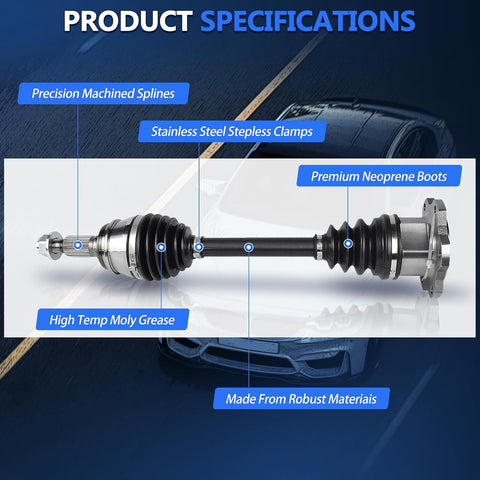Maxfavor CV Axle Front Fit for 2007 2008 09-2020 Chevy Silverado 1500 Tahoe Cheyenne Avalanche Suburban 1500 & GMC Yukon XL Sierra 1500 & Cadillac Escalade ESV EXT 2007-2020 Left Right CV Joint Shaft