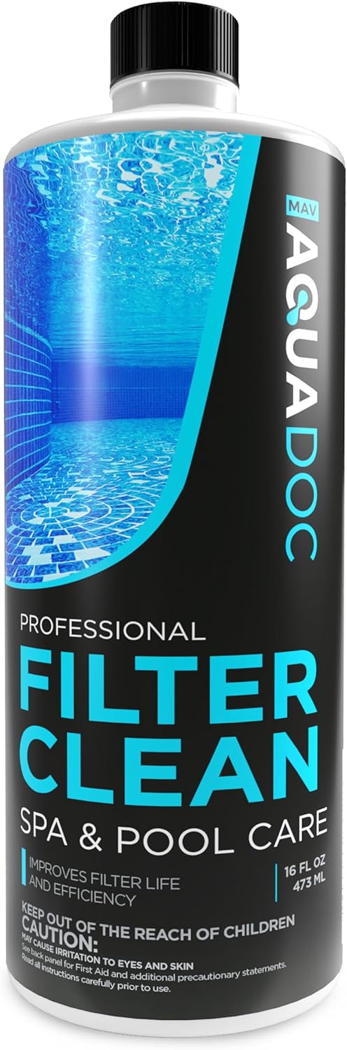 AquaDoc Hot Tub & Pool Filter Cleaner Soak - Easy Cartridge Degreaser 16 oz