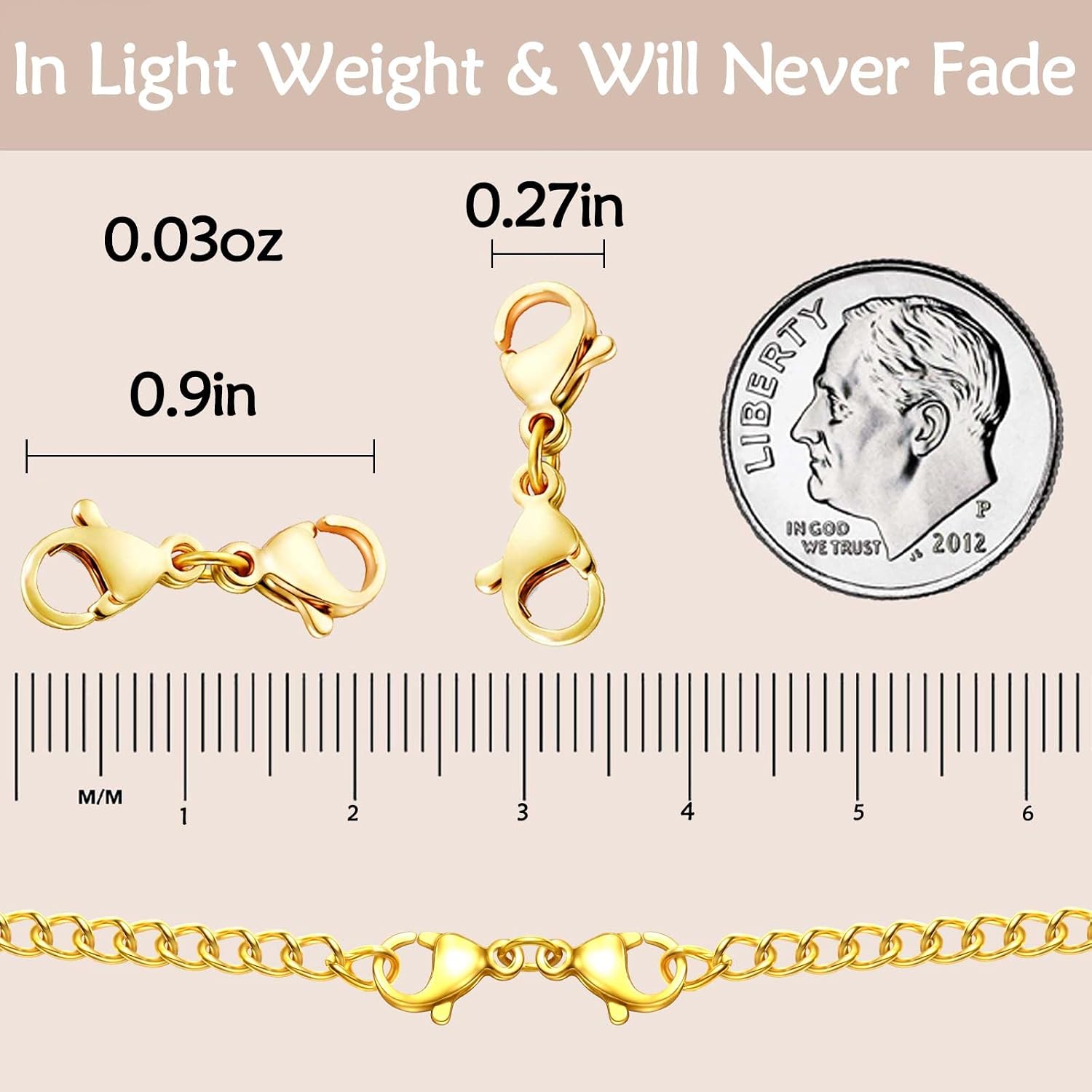 OHINGLT Double Lobster Clasp Necklace Extender Connector Bracelet Extension, Gold and Silver Lobster Claw Clasps for DIY Jewelry Making