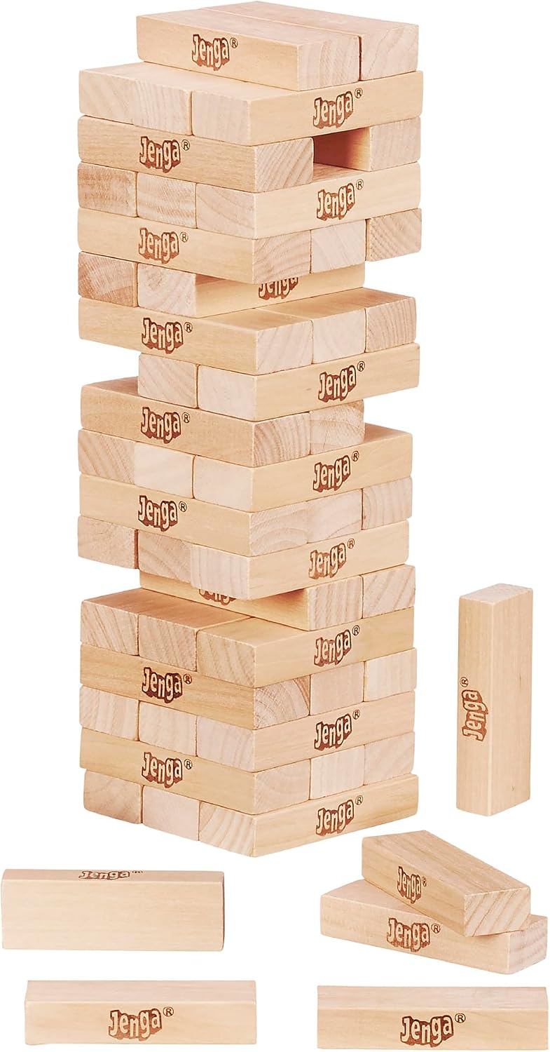 Official Hasbro Games Jenga Game | Digital Die for 6 More Ways to Play | Original Wood Block Game | Stacking Tower | Ages 6+ | 1+ Players | Party Games