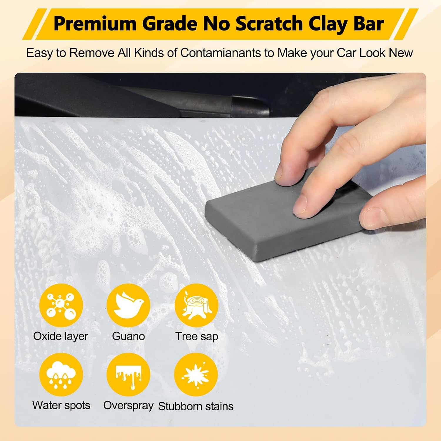 Fitosy Car Clay Bar 4 Pack 400g, Premium Grade No Scratch Deatil Clean