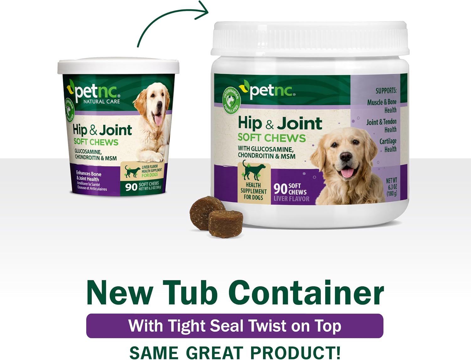 PetNC Natural Care Hip and Joint Soft Chews for Dogs, 90 Count - 27591