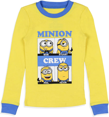 INTIMO Despicable Me Toddler Boys' Minions Crew Bob Stuart Phil Kevin Sleep Pajama Set Long Sleeves Pants