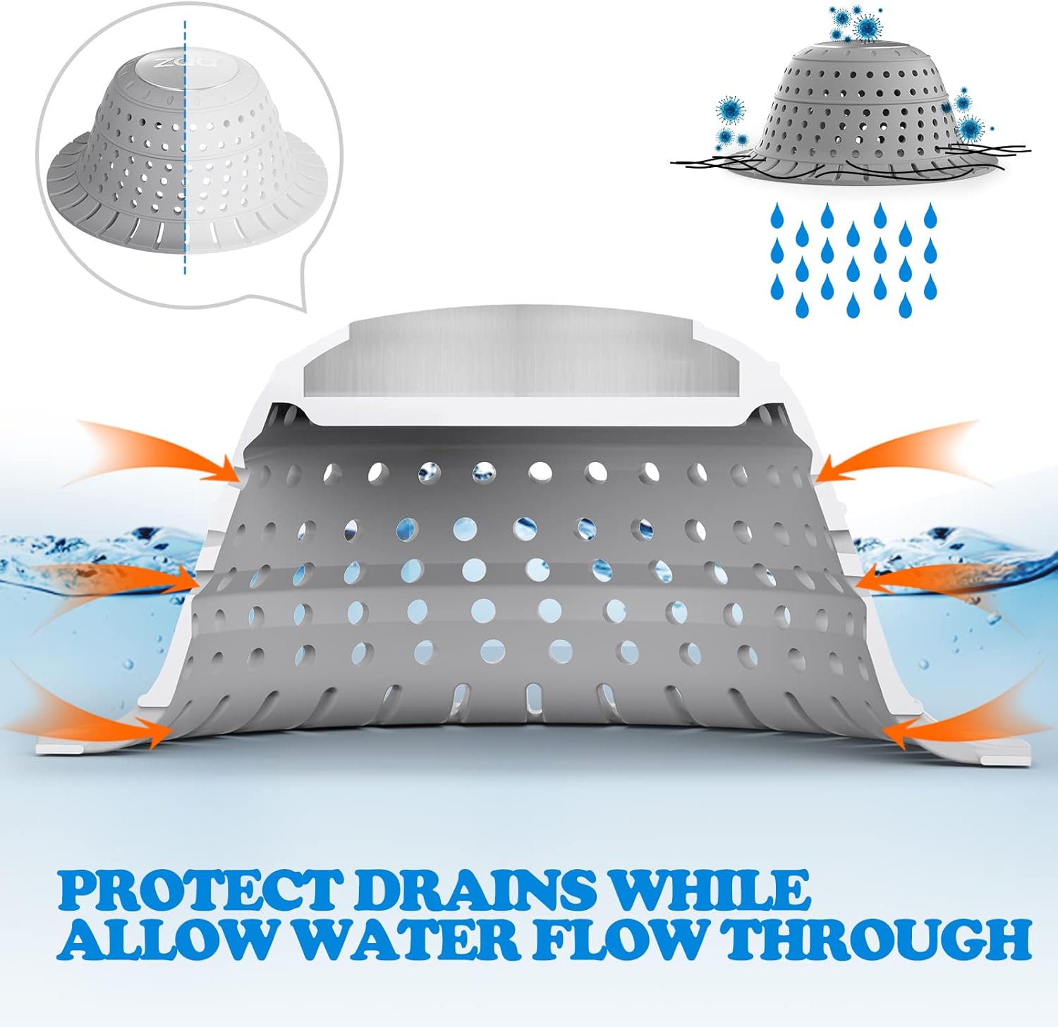 zaa Shower Drain Hair Catcher Bathtub Drain Strainer Sink Drain Protector
