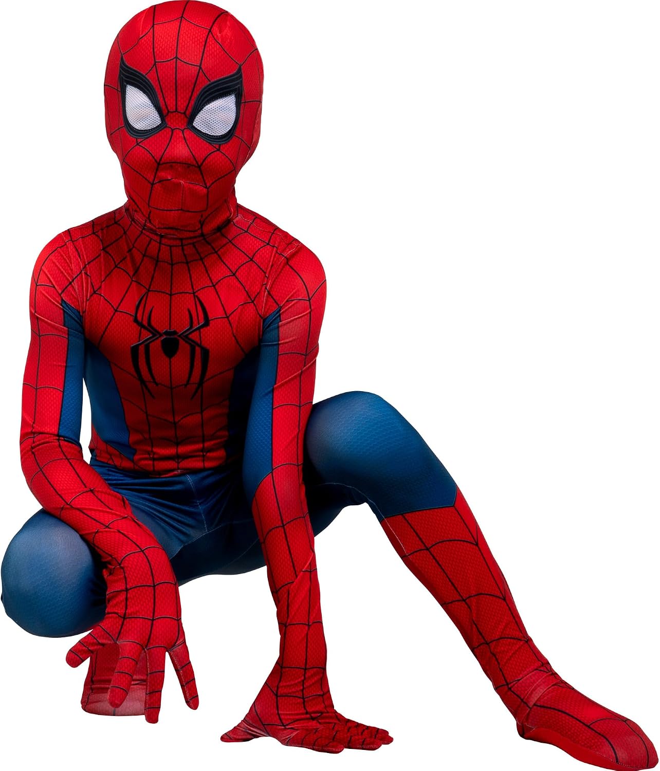 MARVEL Spider-Man Brand New Day Official Youth Zentai Halloween Costume-Deluxe Two-Way Stretch Spandex with Zippers Openings
