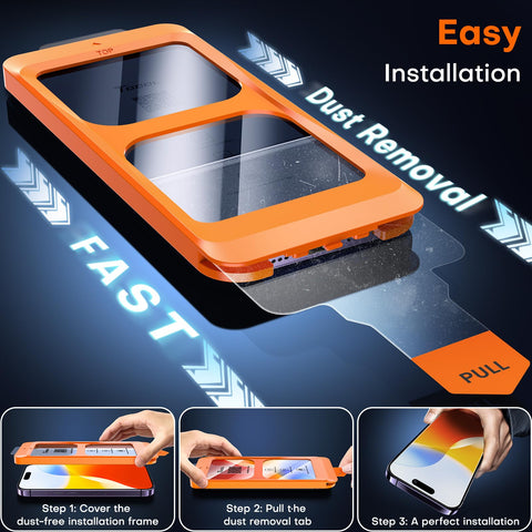 TOCOL for iPhone 14 Pro Screen Protector, [9H Hardness] [Military Grade Shatterproof] HD Tempered Glass for iPhone 14 Pro Full Coverage Screen Protector, Easy Installation, 2 Pack