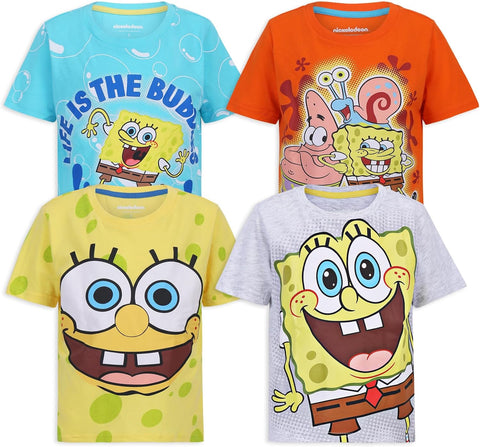 Nickelodeon Spongebob Squarepants Boys 4 Pack T-Shirt for Big Kids