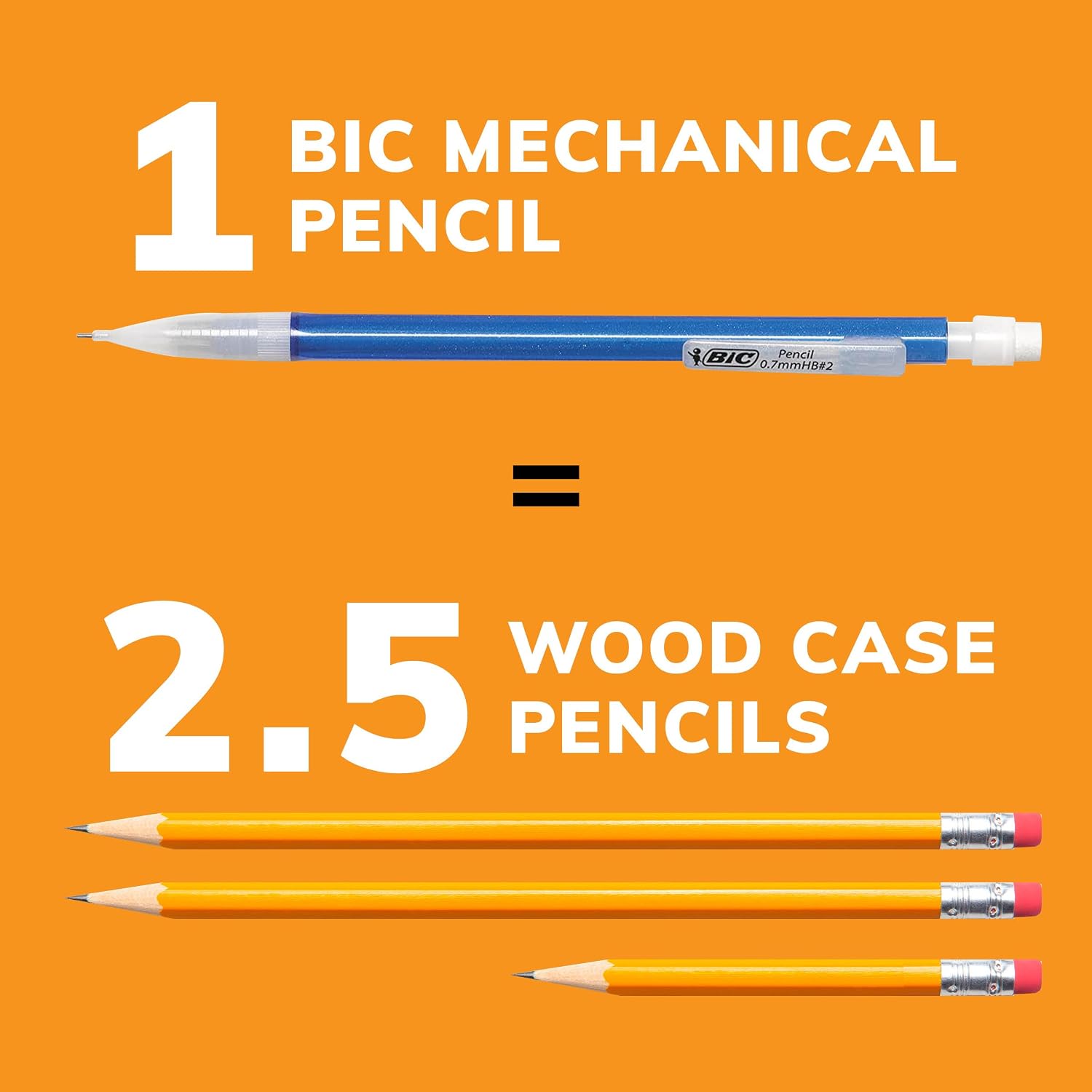 BIC Xtra-Sparkle Number 2 Mechanical Pencils, 24-Count Pack, 0.7mm Point