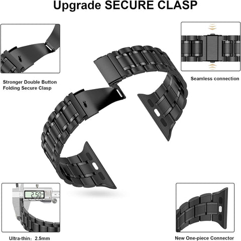 MioHHR Solid Stainless Steel Bands for Apple Watch 42mm (Series 11 10)
