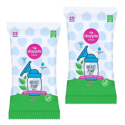 Dapple Baby - Breast Pump Wipes, Wipes Pouch - 25 Count (2 Pack)