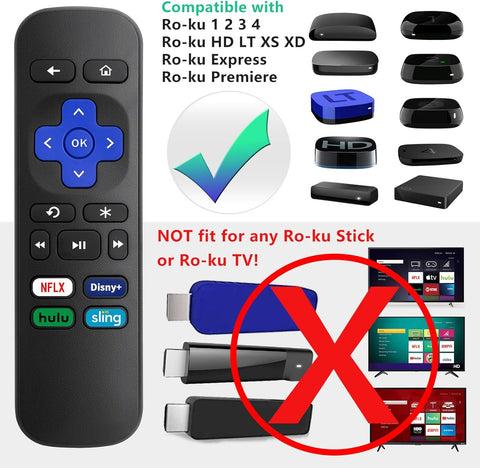 (2 Pack) Replacement Remote for Roku Box Express Player Premiere Control