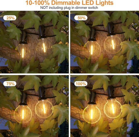GPATIO Outdoor String Lights, 100FT LED Waterproof Patio Lights for Outside