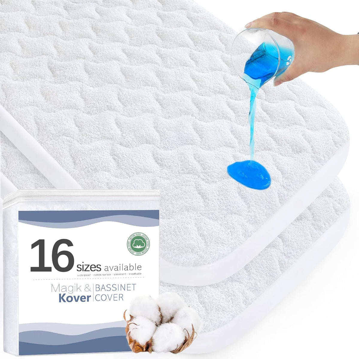 Bassinet Mattress Pad Cover 20" x 28"-Fit for Graco Travel Lite Crib