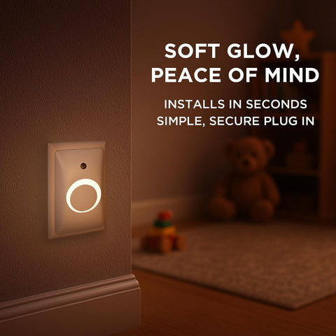GlowGuard Childproof Outlet Covers & Night Light (1-Pack) | Secure & Tamper Resistant | Childproof, Babyproof, Toddler Proof, Child Safety Socket Cover | Light Sensor or Manual Toggle | Patent Pending