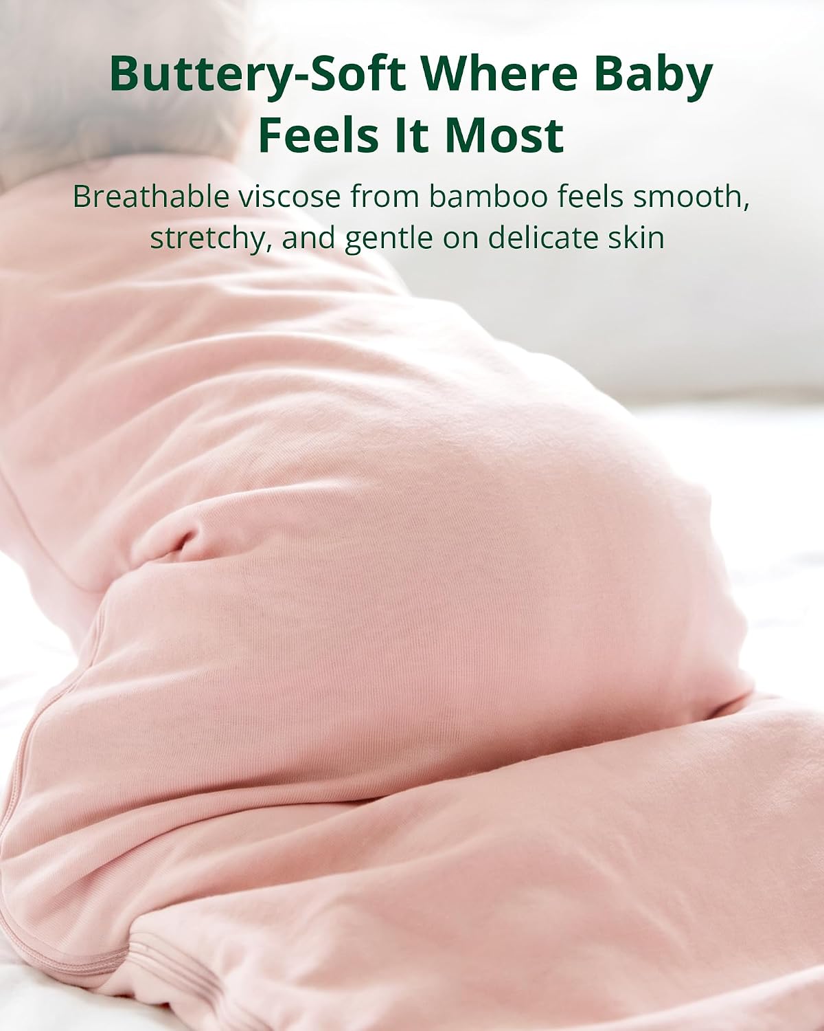 Soft Bamboo Viscose Baby Sleep Sack, 1.0 TOG Baby Sleeping Bag 2 Pack, Cozy Baby Wearable Blanket 2-Way Zipper