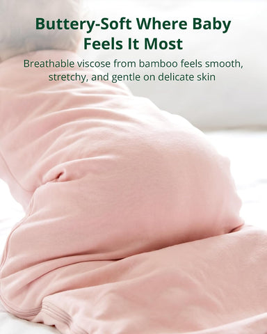 Soft Bamboo Viscose Baby Sleep Sack, 1.0 TOG Baby Sleeping Bag 2 Pack, Cozy Baby Wearable Blanket 2-Way Zipper