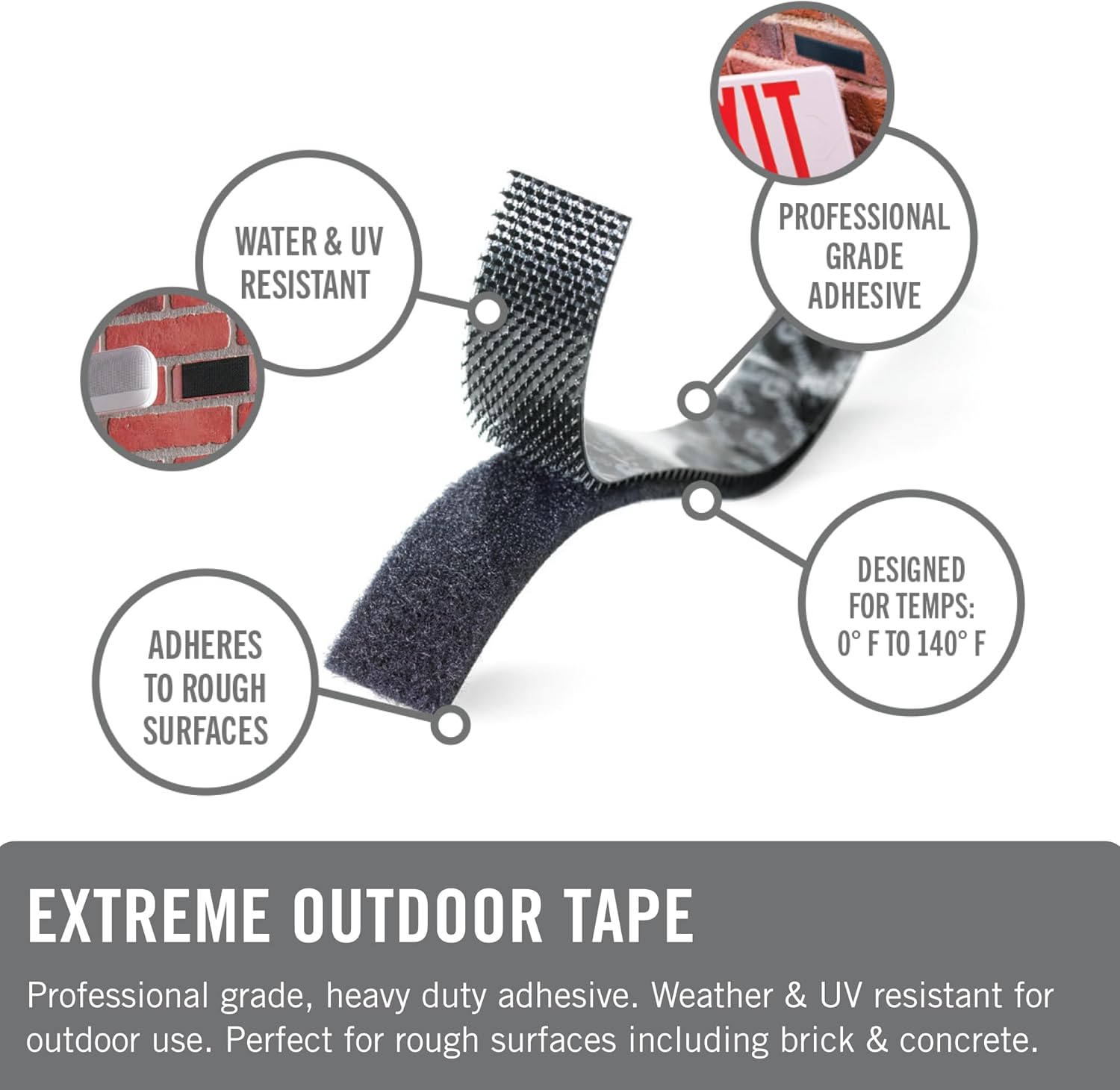 VELCRO Brand Extreme Outdoor Mounting Tape, Holds Up to 15 Lbs, 14ft Roll