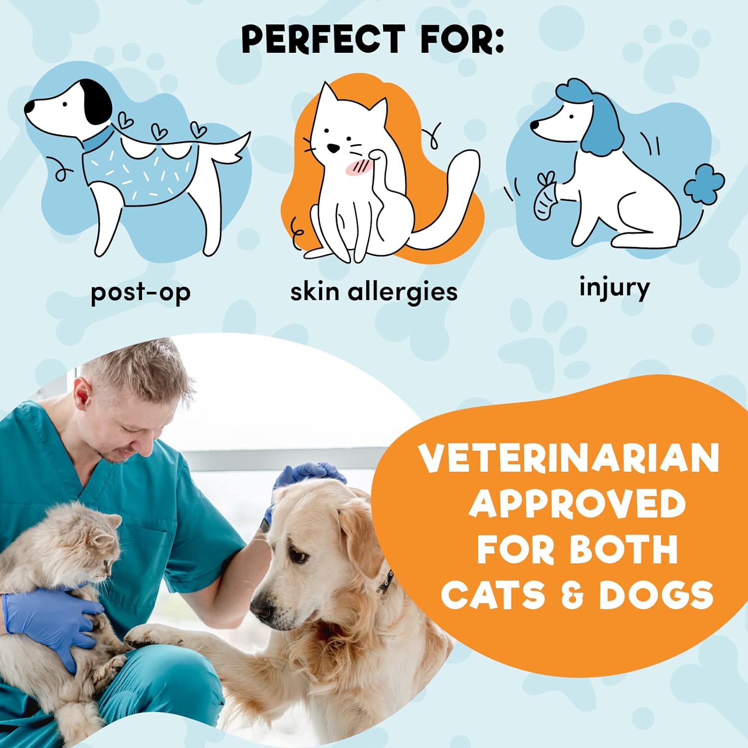 BENCMATE Inflatable Dog Cone Collar Alternative After Surgery X-Small, Blue