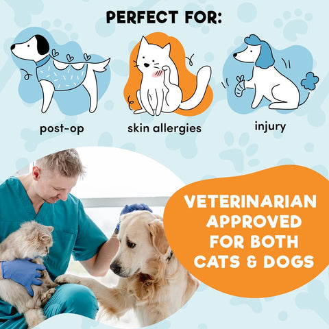BENCMATE Inflatable Dog Cone Collar Alternative After Surgery X-Small, Blue