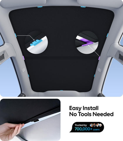 Wigoo for Tesla Model Y Juniper Accessories Sunshade Roof, Interior Black