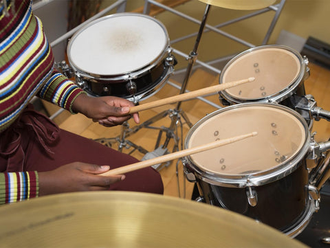 2 Pairs 5A Drum Sticks, Oval Wood Tip Non-slip