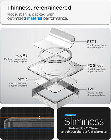 Spigen for Galaxy S26 Plus Case, Ultra Hybrid MagFit [Anti-Yellowing] [Compatible with MagSafe] [Fast Wireless Charging] - Clear White