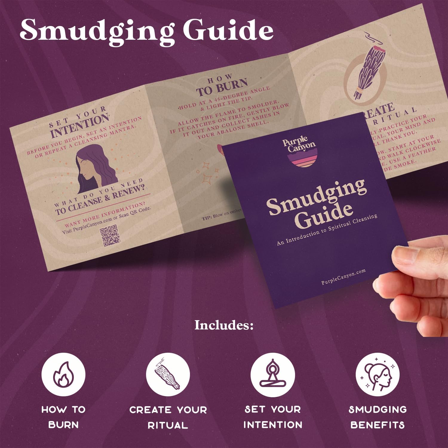 Purple Canyon Sage Smudge Kit - (12 Pack) - White Sage Smudge Sticks Incense Kit for Meditation Home Cleansing Aromatherapy and Smudge Rituals